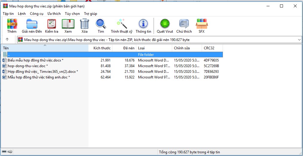 File tổng hợp mẫu hợp đồng thử việc