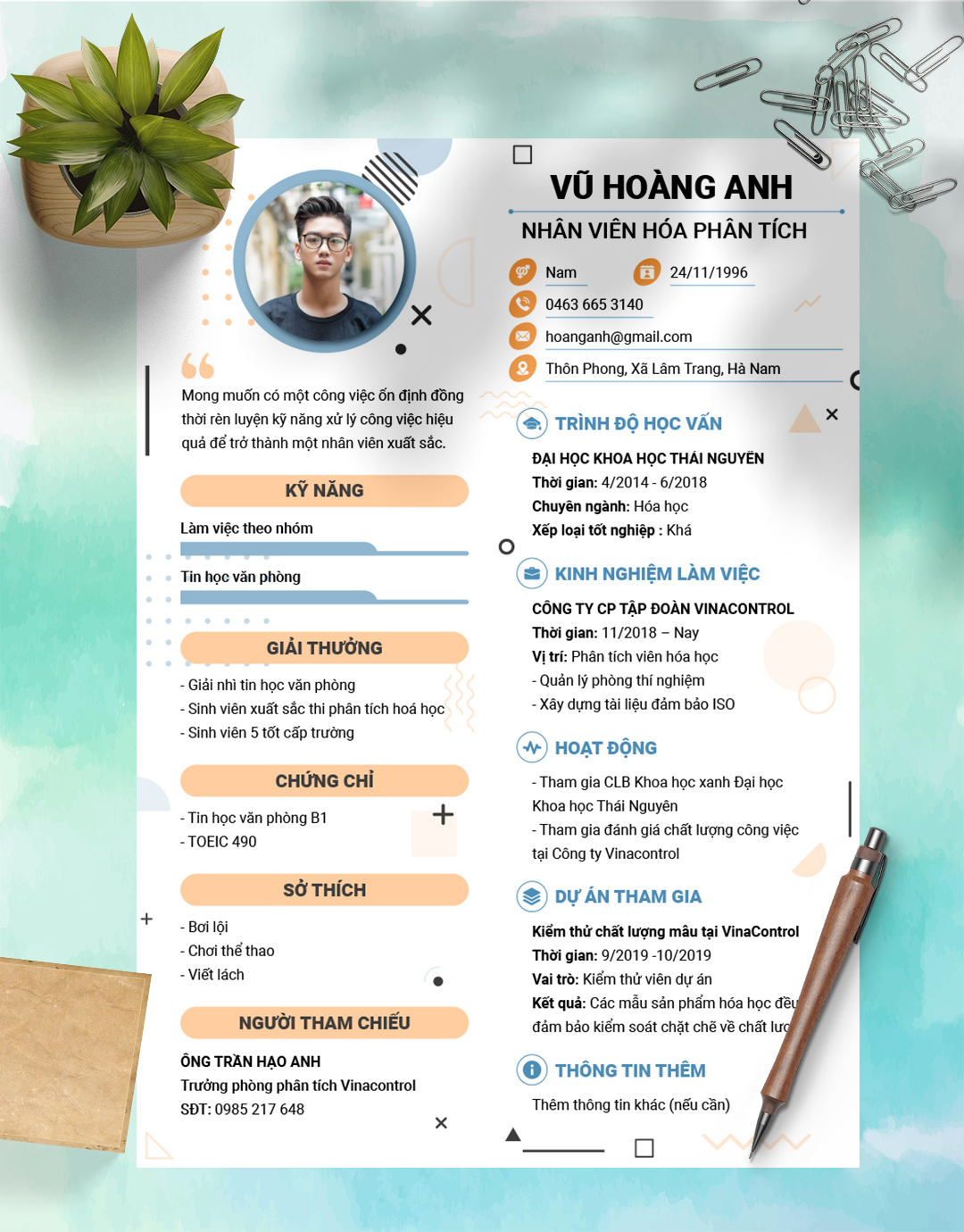 CV Hóa Học - Sinh Học 06