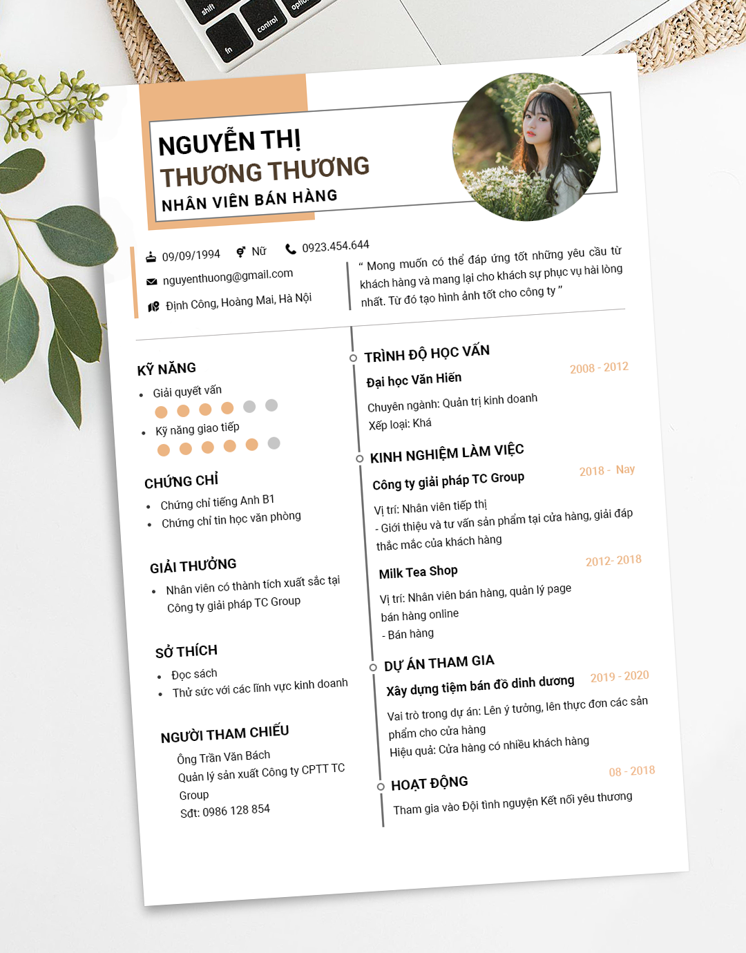 CV nhân viên bán hàng 10