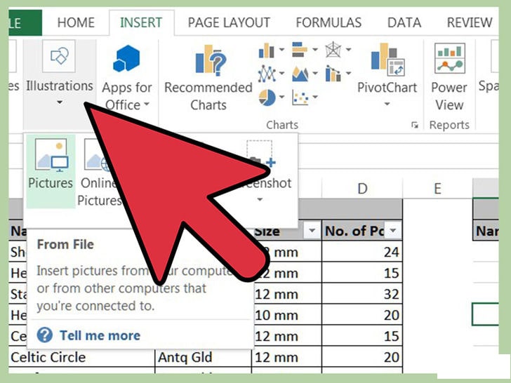 cách chèn ảnh vào excel trên điện thoại