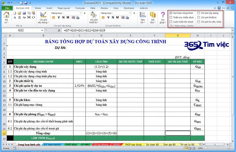 Khám Phá Cách Lập Bảng Tổng Hợp Dự Toán Chi Phí Xây Dựng