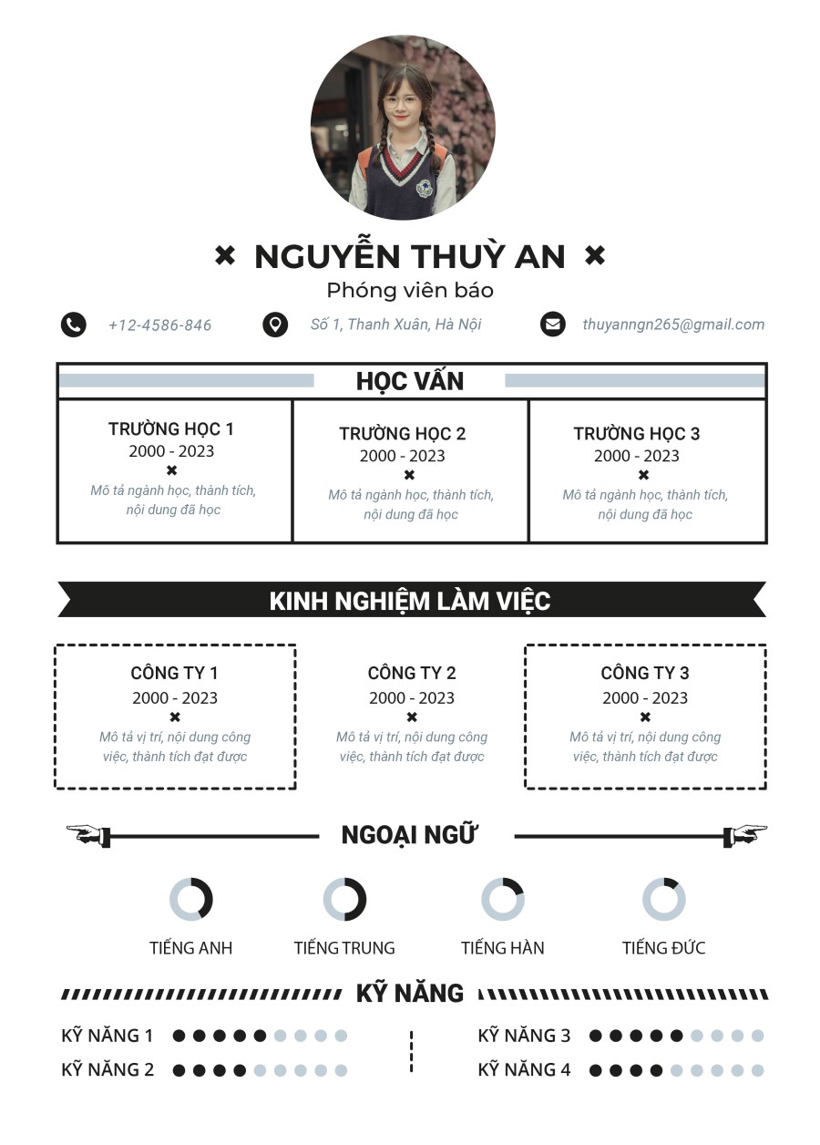 Mẫu CV đẹp tại Timviec365