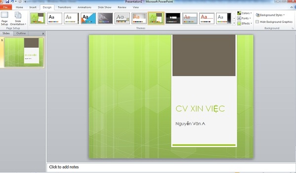 Cách tạo CV trên máy tính bằng PowerPoint
