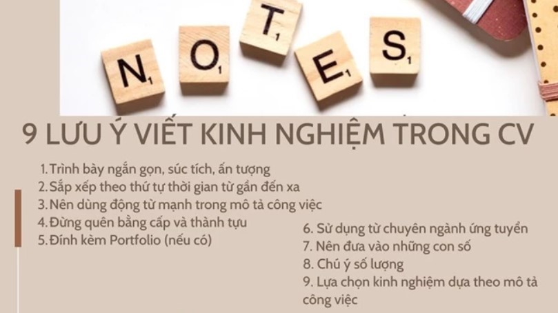 Mẹo làm cho phần kinh nghiệm nổi bật