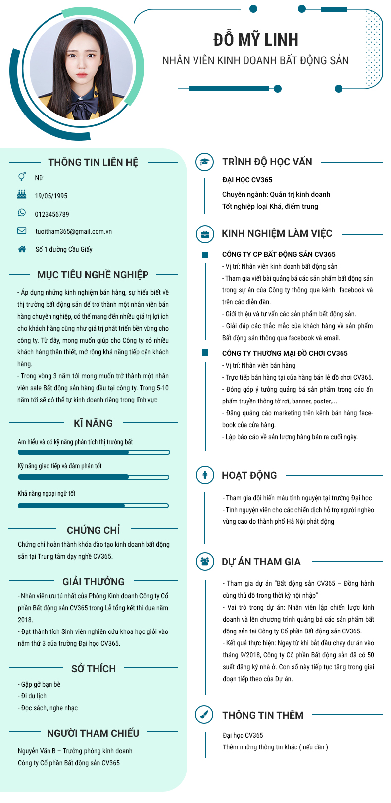 CV xin việc ngành Marketing